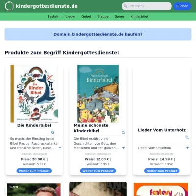 Screenshot kindergottesdienste.de