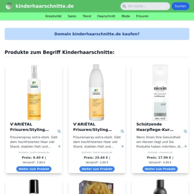 Screenshot kinderhaarschnitte.de