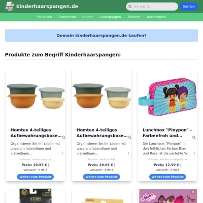 Screenshot kinderhaarspangen.de