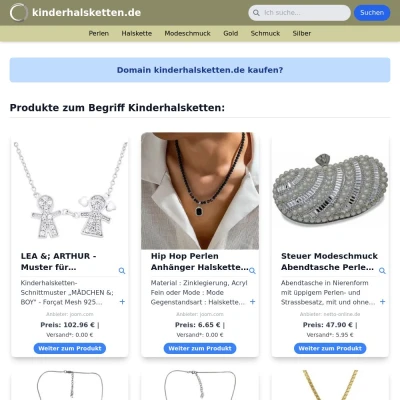 Screenshot kinderhalsketten.de