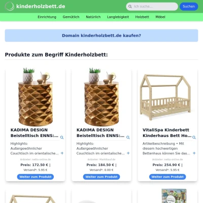 Screenshot kinderholzbett.de