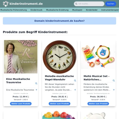 Screenshot kinderinstrument.de