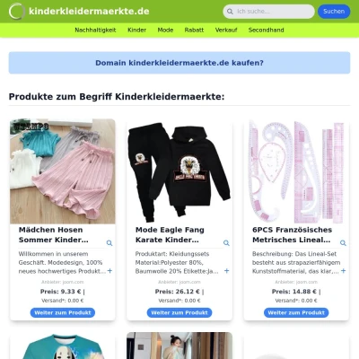 Screenshot kinderkleidermaerkte.de