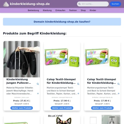 Screenshot kinderkleidung-shop.de