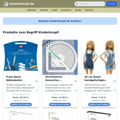 Screenshot kinderknopf.de