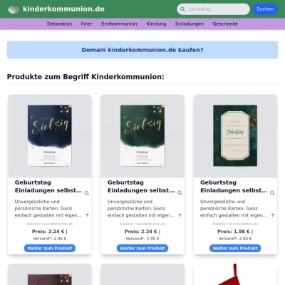 Screenshot kinderkommunion.de