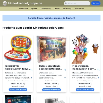 Screenshot kinderkrabbelgruppe.de