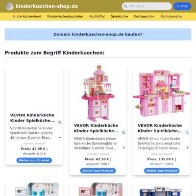 Screenshot kinderkuechen-shop.de