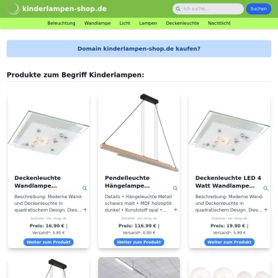 Screenshot kinderlampen-shop.de