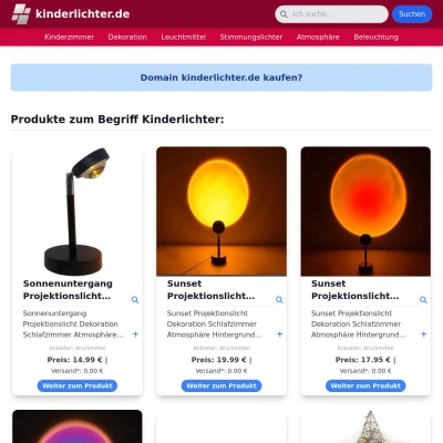 Screenshot kinderlichter.de