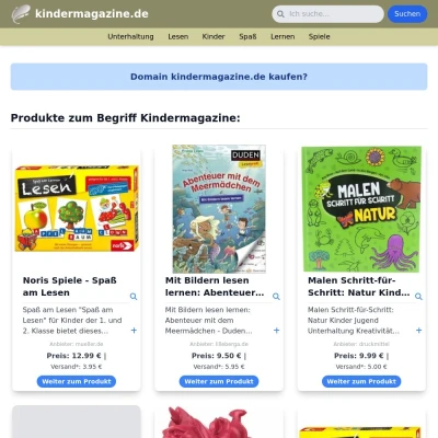 Screenshot kindermagazine.de