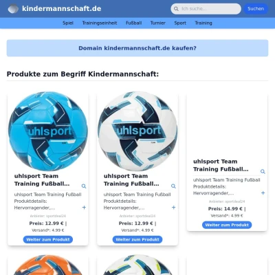 Screenshot kindermannschaft.de