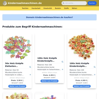 Screenshot kindernaehmaschinen.de