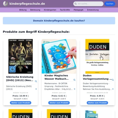 Screenshot kinderpflegeschule.de