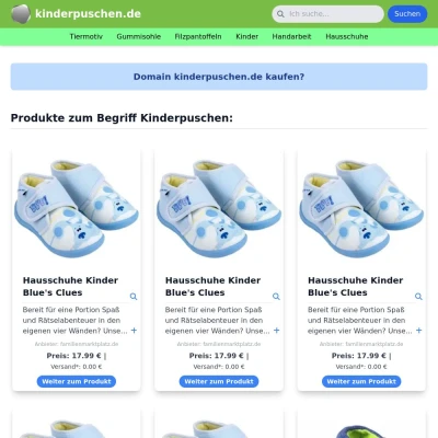 Screenshot kinderpuschen.de