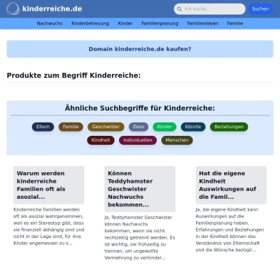 Screenshot kinderreiche.de