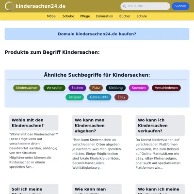 Screenshot kindersachen24.de