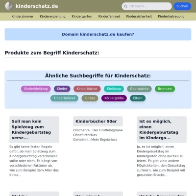 Screenshot kinderschatz.de