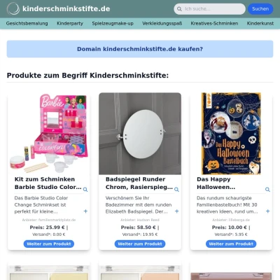 Screenshot kinderschminkstifte.de