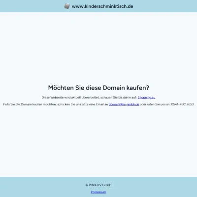 Screenshot kinderschminktisch.de