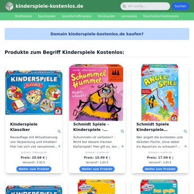 Screenshot kinderspiele-kostenlos.de