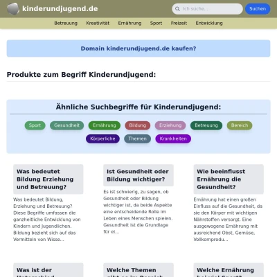 Screenshot kinderundjugend.de