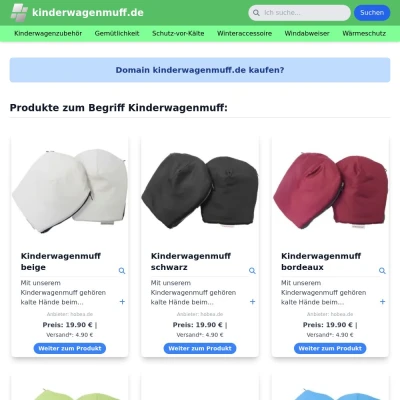 Screenshot kinderwagenmuff.de