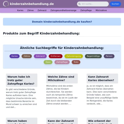 Screenshot kinderzahnbehandlung.de