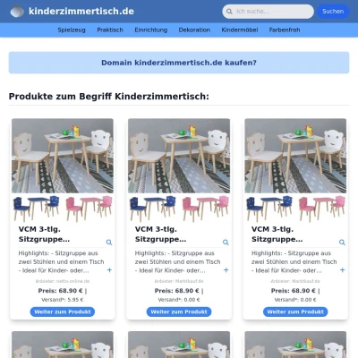 Screenshot kinderzimmertisch.de