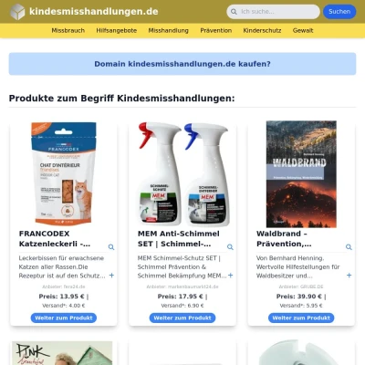 Screenshot kindesmisshandlungen.de