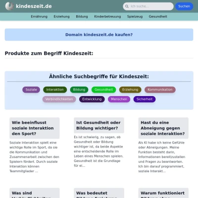 Screenshot kindeszeit.de