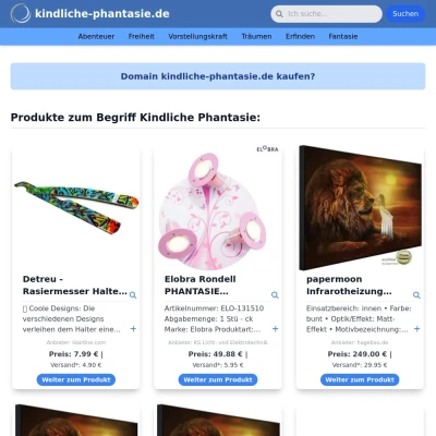 Screenshot kindliche-phantasie.de