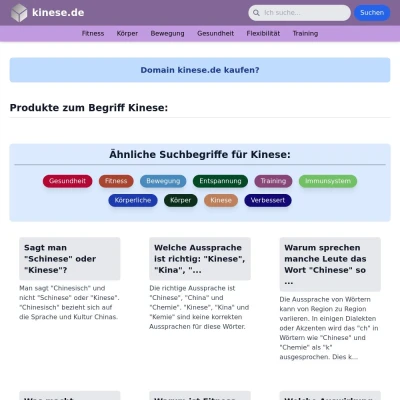 Screenshot kinese.de