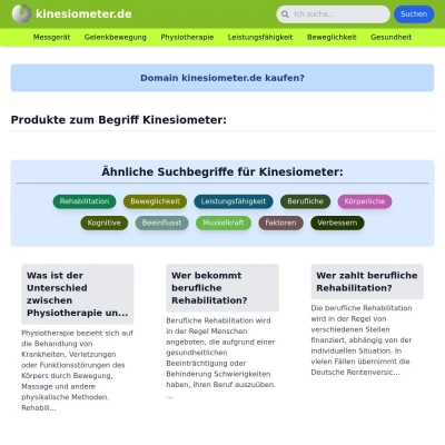 Screenshot kinesiometer.de