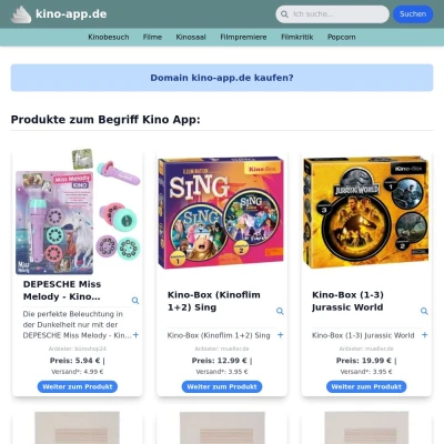 Screenshot kino-app.de