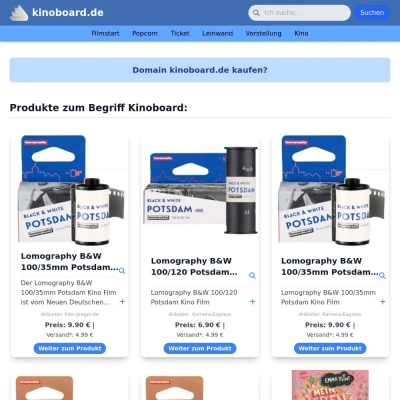 Screenshot kinoboard.de