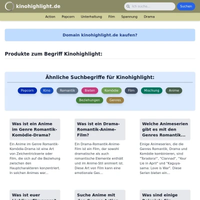 Screenshot kinohighlight.de