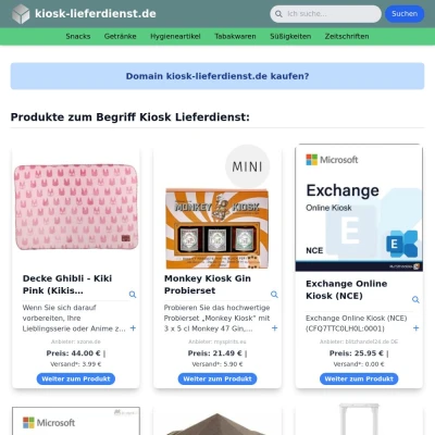 Screenshot kiosk-lieferdienst.de