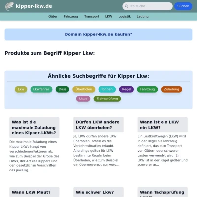 Screenshot kipper-lkw.de