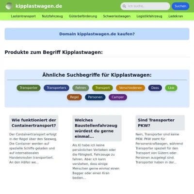 Screenshot kipplastwagen.de