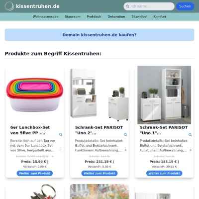 Screenshot kissentruhen.de