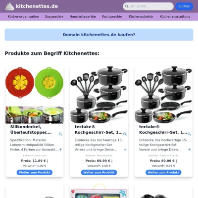 Screenshot kitchenettes.de