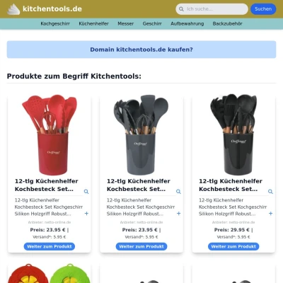 Screenshot kitchentools.de