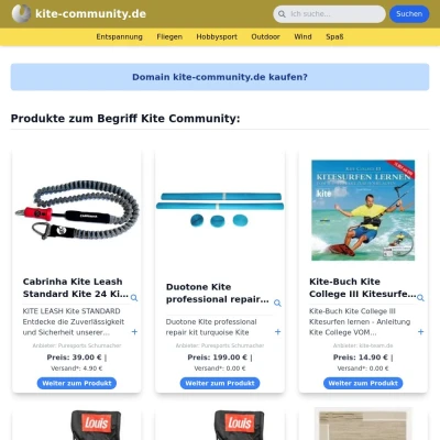 Screenshot kite-community.de