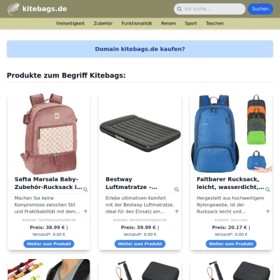 Screenshot kitebags.de