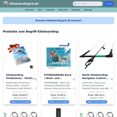 Screenshot kiteboarding24.de