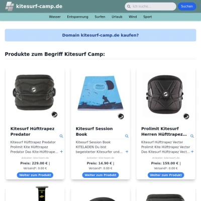 Screenshot kitesurf-camp.de