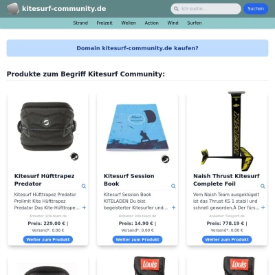 Screenshot kitesurf-community.de