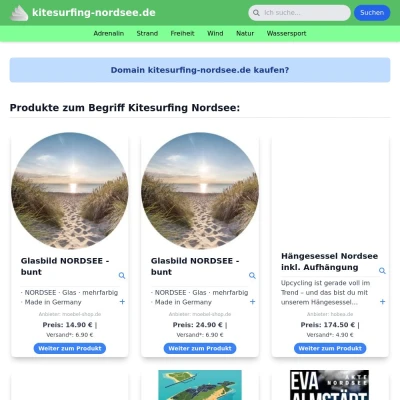 Screenshot kitesurfing-nordsee.de
