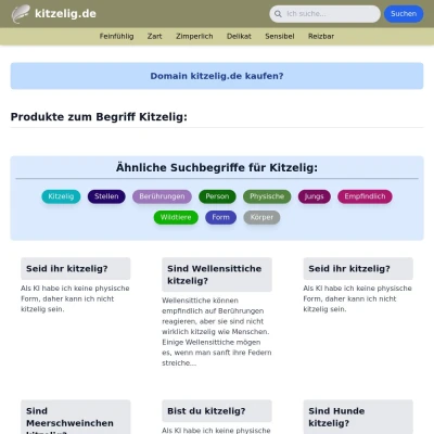 Screenshot kitzelig.de